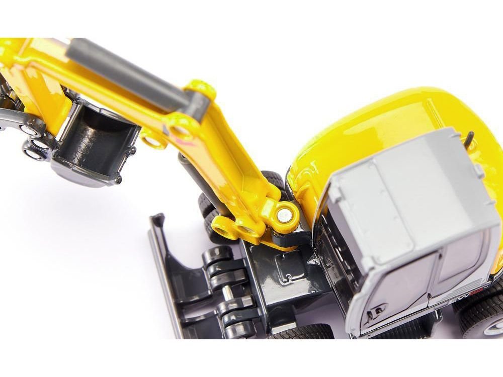 Wacker Neuson EW65 Mobile Excavator Yellow and Gray 1/50 Diecast Model by Siku view 5