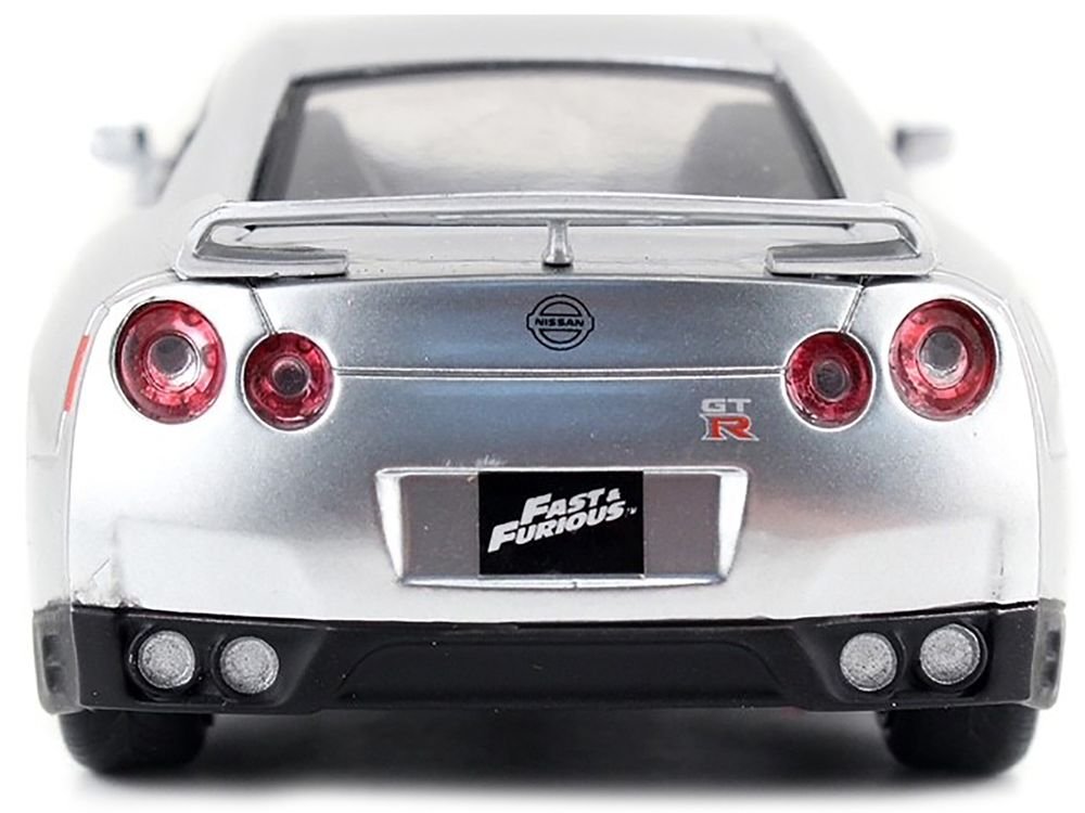 Brian's Nissan GT-R (R35) Silver Metallic "Fast & Furious" Movie 1/32 Diecast Model Car by Jada view 5