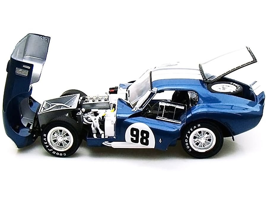 1965 Shelby Cobra Daytona Coupe #98 Blue 1/18 Diecast Model Car by Shelby Collectibles view 3