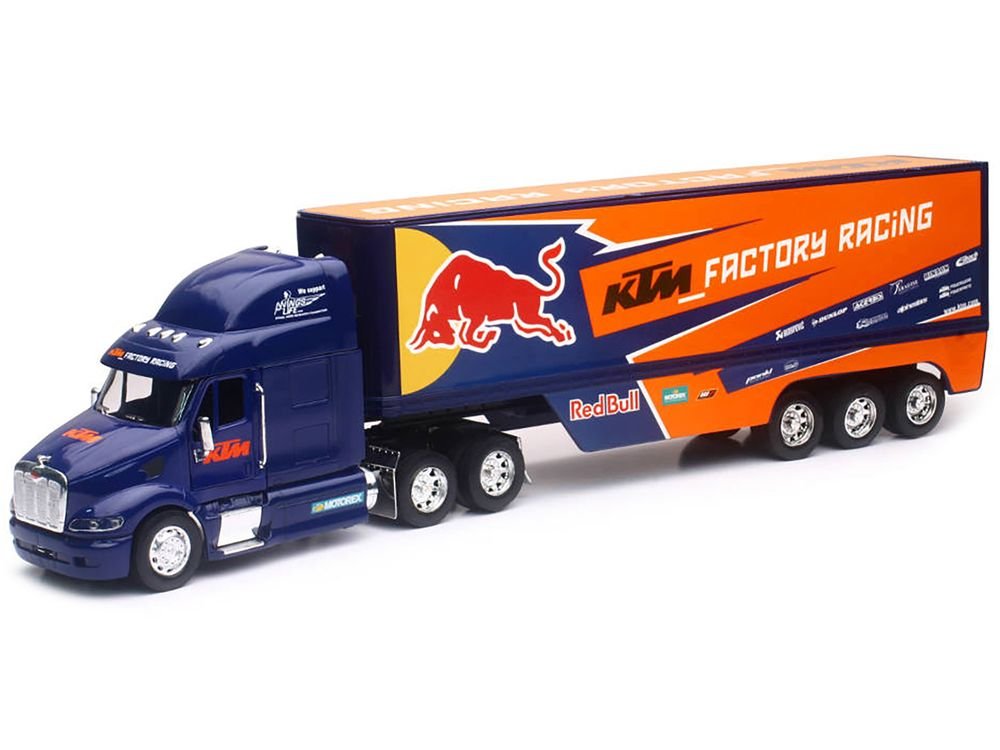 Peterbilt 387 Truck Dark Blue "Red Bull - KTM Factory Racing" 1/32 Diecast Model by New Ray view 2