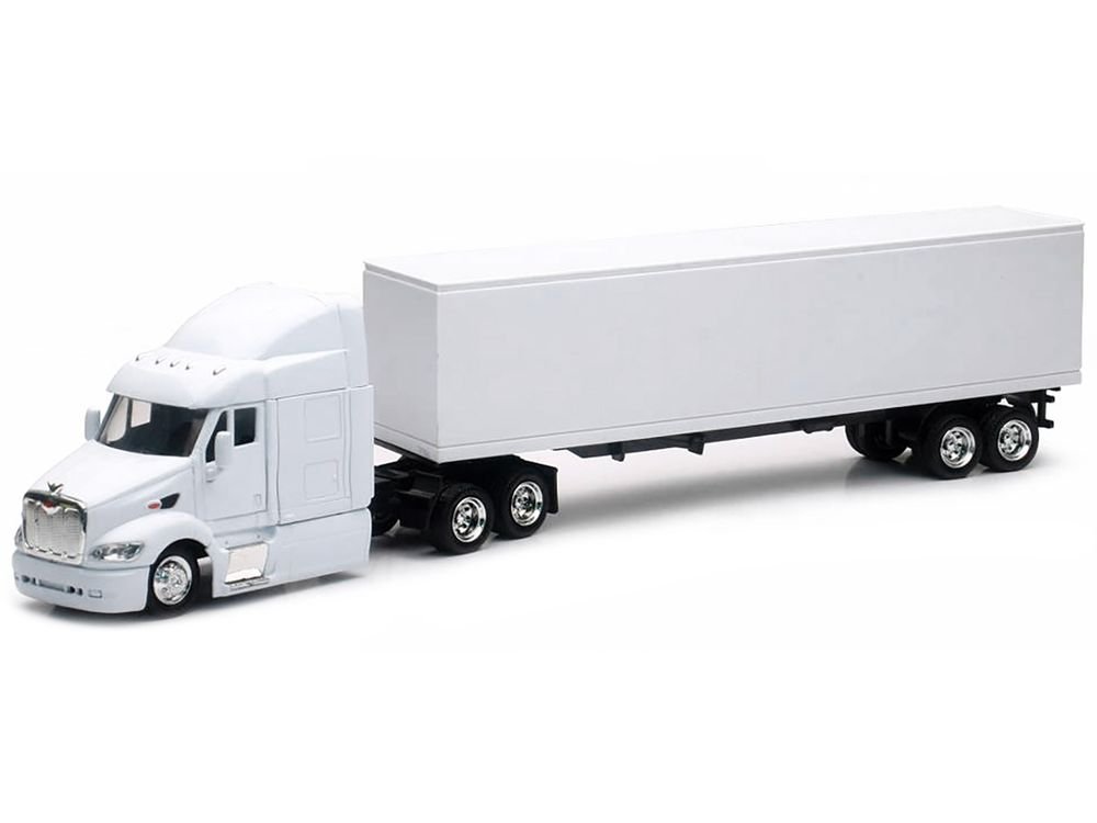 Peterbilt 387 Truck with Dry Goods Trailer White "Long Haul Trucker" Series 1/43 Diecast Model by New Ray view 2