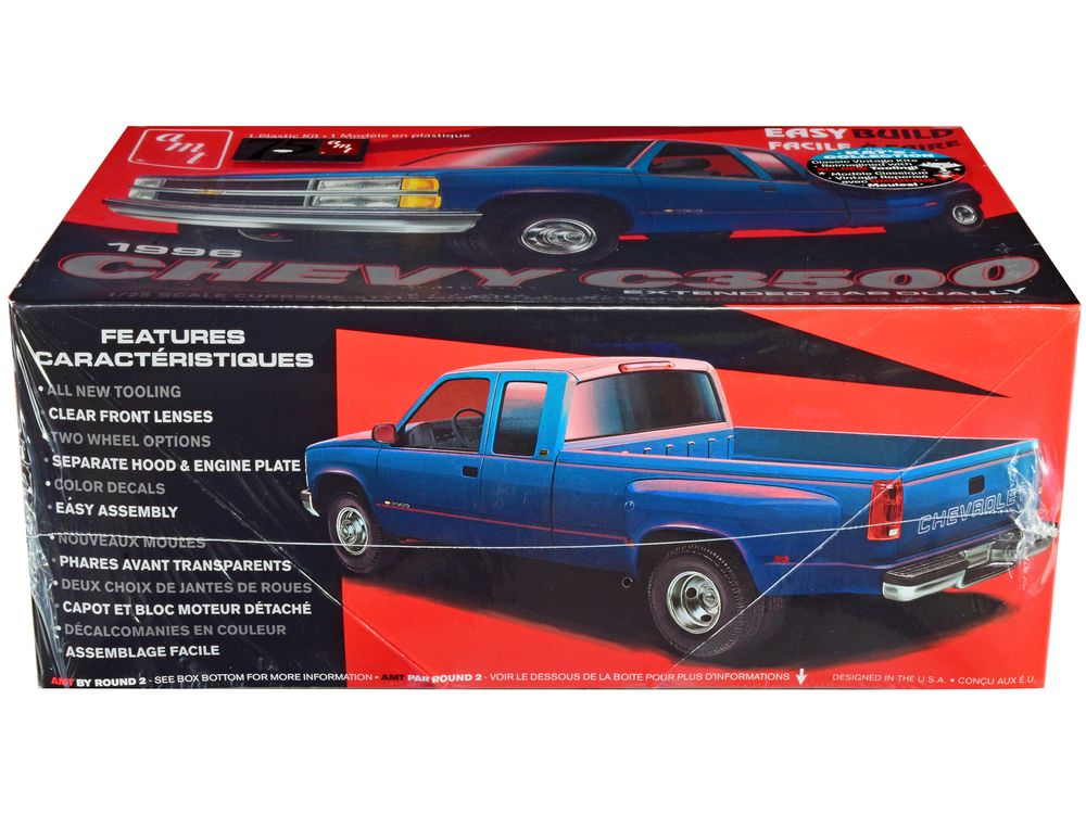 Skill 2 Model Kit 1996 Chevrolet C3500 Extended Cab Dually Pickup Truck "Easy Build" 1/25 Scale Model by AMT view 2