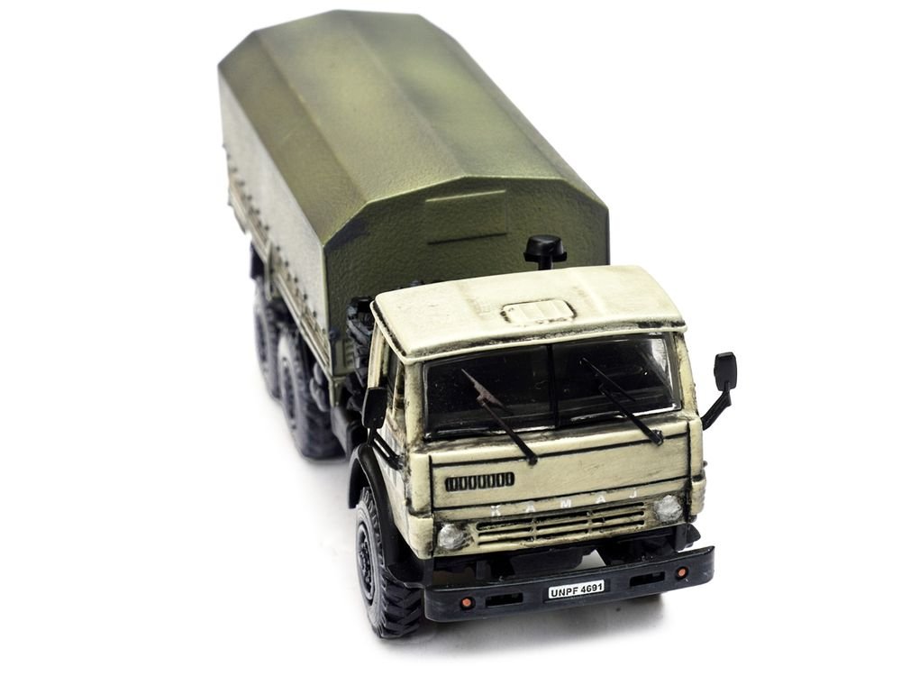 Kamaz 4310 Transport Truck Beige (Weathered) "United Nations" 1/72 Diecast Model by Legion view 3