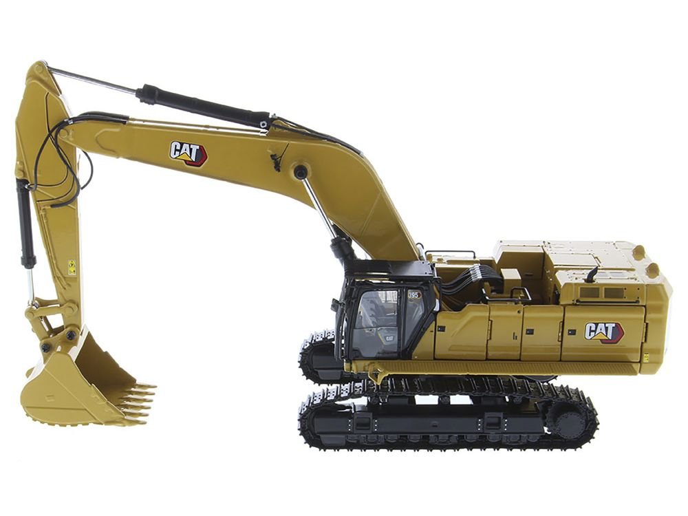 CAT Caterpillar 395 Next Generation Hydraulic Excavator (General Purpose Version) Yellow with Operator and Additional Tools "High Line" Series 1/50 Diecast Model by Diecast Masters view 2