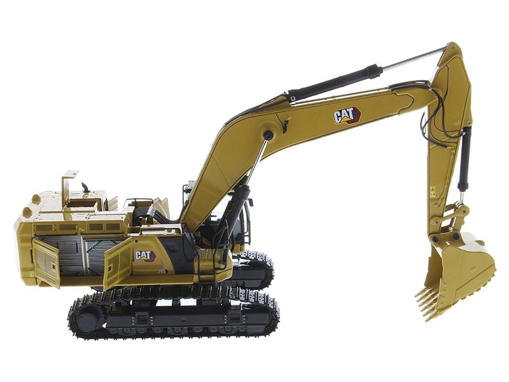 CAT Caterpillar 395 Next Generation Hydraulic Excavator (General Purpose Version) Yellow with Operator and Additional Tools "High Line" Series 1/50 Diecast Model by Diecast Masters view 3
