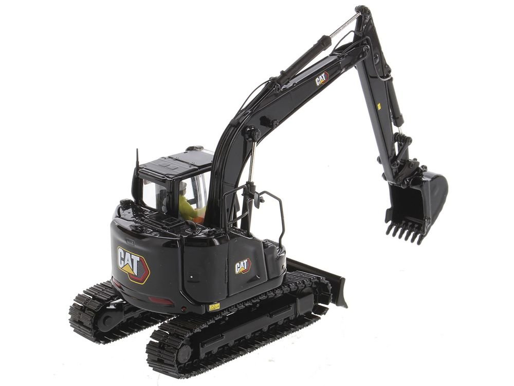 CAT Caterpillar 315 Track Type Hydraulic Excavator Special Black Finish with Operator "High Line" Series 1/50 Diecast Model by Diecast Masters view 3