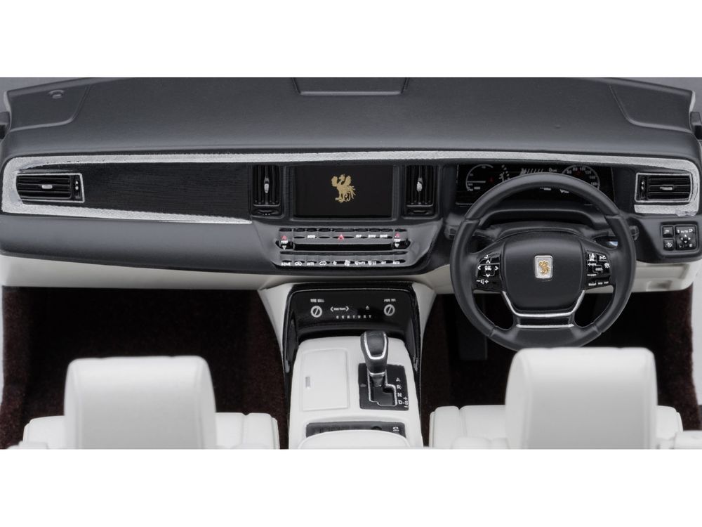 Toyota Century Open Car Convertible RHD (Right Hand Drive) Black with White Interior 1/18 Model Car by Autoart view 3