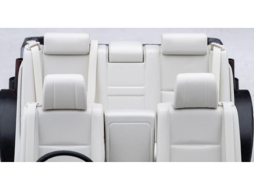 Toyota Century Open Car Convertible RHD (Right Hand Drive) Black with White Interior 1/18 Model Car by Autoart view 4