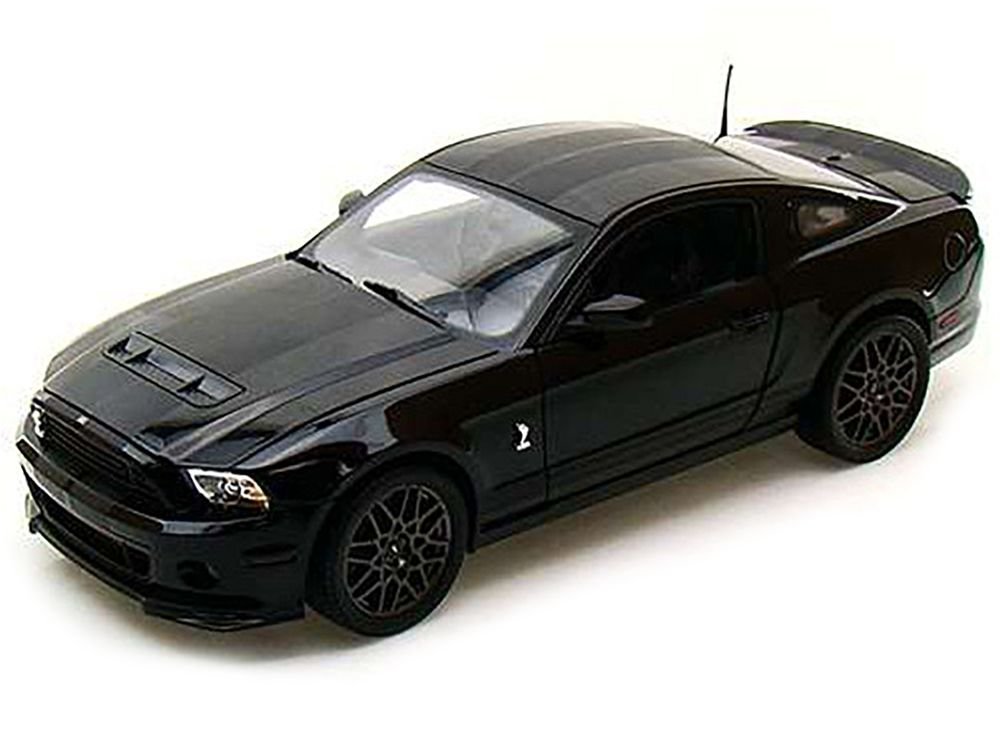 2013 Ford Shelby Mustang Cobra GT500 SVT Black with Black Stripes 1/18 Diecast Car Model by Shelby Collectibles view 2