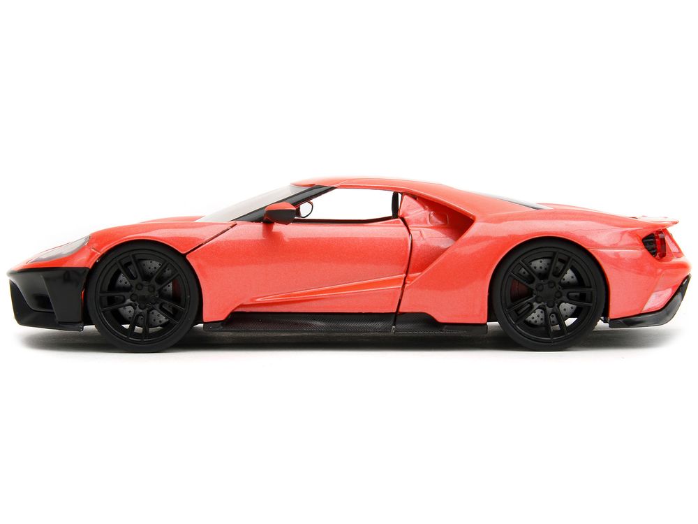2017 Ford GT Light Red Metallic with Black Stripe "Pink Slips" Series 1/24 Diecast Model Car by Jada view 3