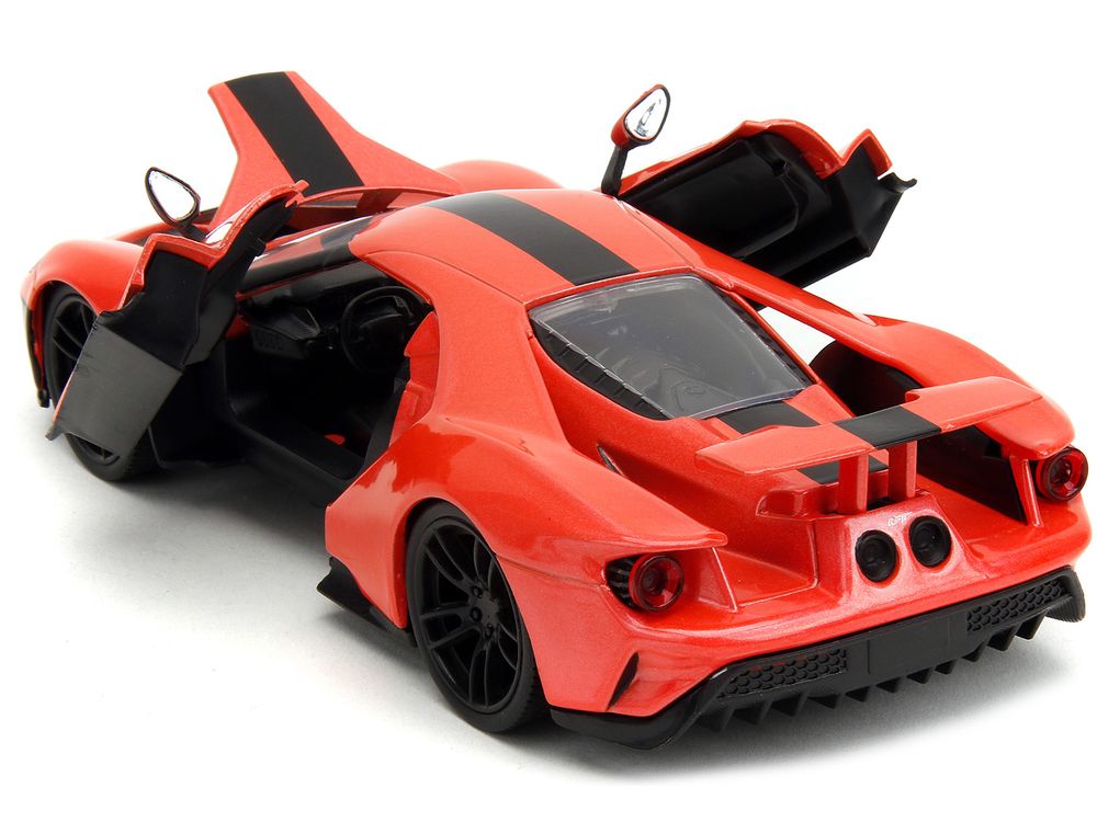 2017 Ford GT Light Red Metallic with Black Stripe "Pink Slips" Series 1/24 Diecast Model Car by Jada view 4