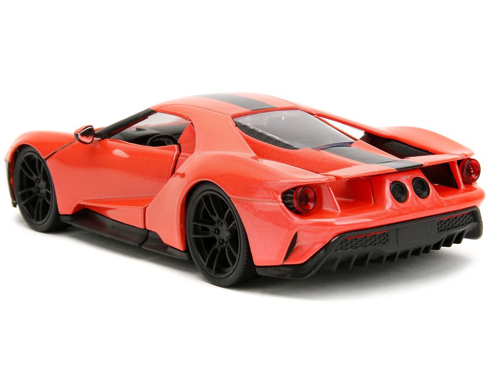 2017 Ford GT Light Red Metallic with Black Stripe "Pink Slips" Series 1/24 Diecast Model Car by Jada view 5