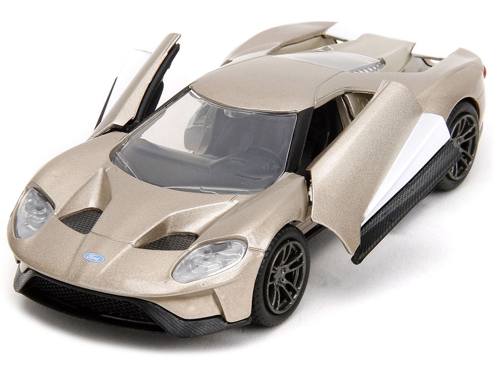 2017 Ford GT Gold Metallic with White Accents "Pink Slips" Series 1/32 Diecast Model Car by Jada view 2