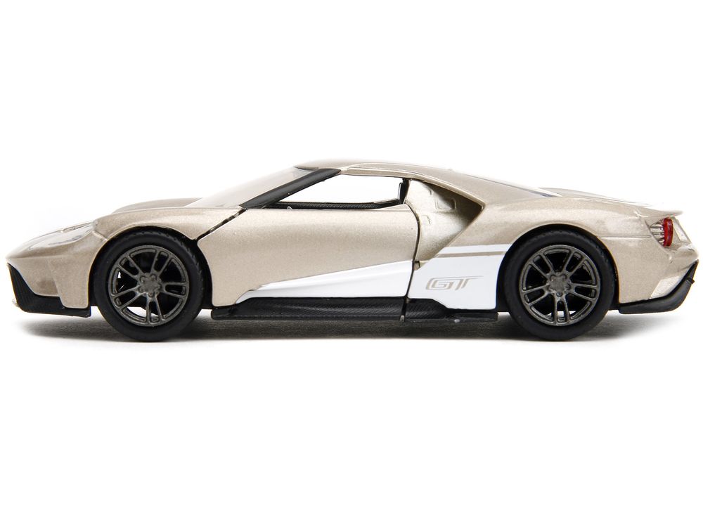 2017 Ford GT Gold Metallic with White Accents "Pink Slips" Series 1/32 Diecast Model Car by Jada view 3