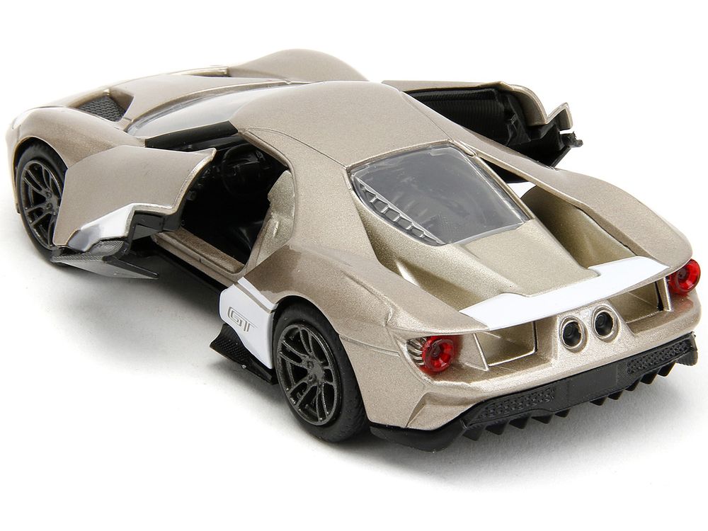 2017 Ford GT Gold Metallic with White Accents "Pink Slips" Series 1/32 Diecast Model Car by Jada view 4