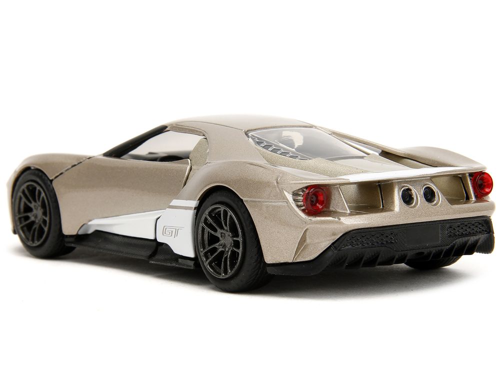2017 Ford GT Gold Metallic with White Accents "Pink Slips" Series 1/32 Diecast Model Car by Jada view 5