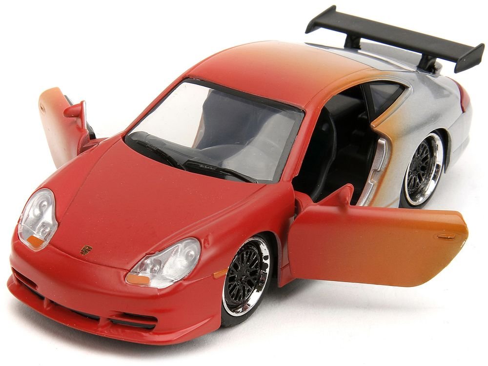 Porsche 911 GT3 RS Matt Orange and Silver Metallic "Pink Slips" Series 1/32 Diecast Model Car by Jada view 2
