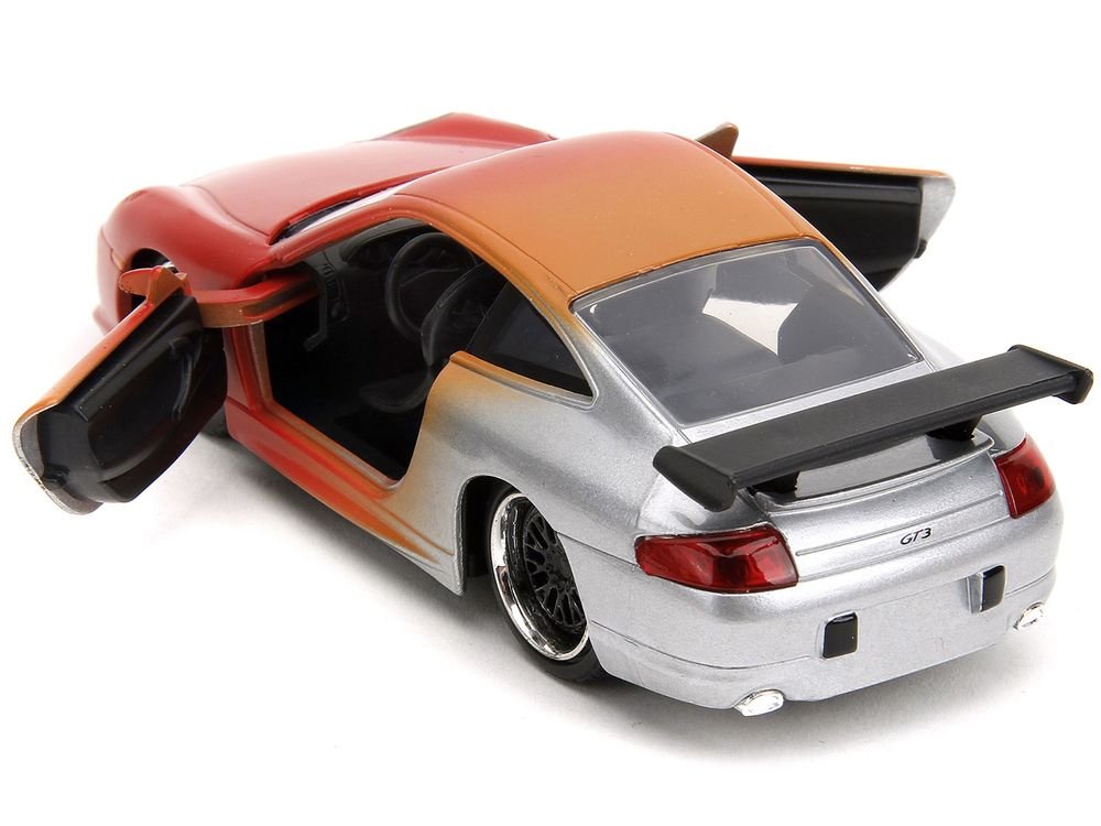 Porsche 911 GT3 RS Matt Orange and Silver Metallic "Pink Slips" Series 1/32 Diecast Model Car by Jada view 4