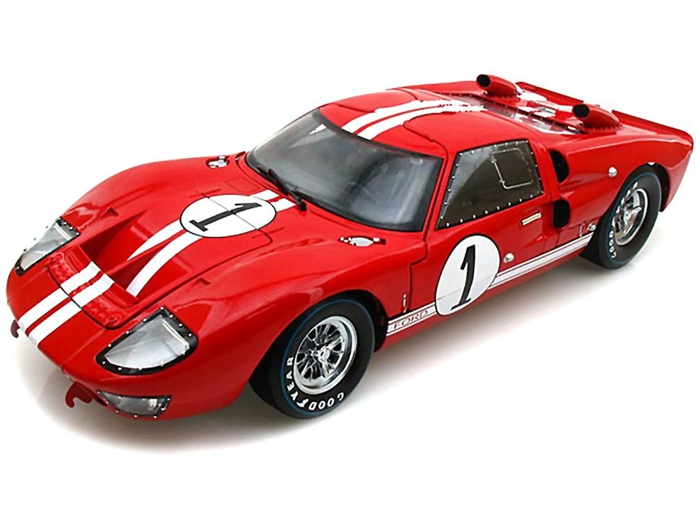 1966 Ford GT-40 MK 2 Red #1 1/18 Diecast Model Car by Shelby Collectibles view 2