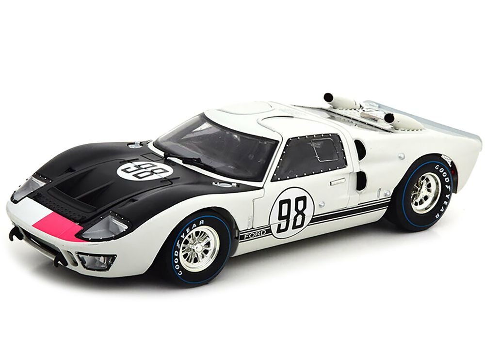 1966 Ford GT-40 MK 2 #98 White 1/18 Diecast Car Model by Shelby Collectibles view 2
