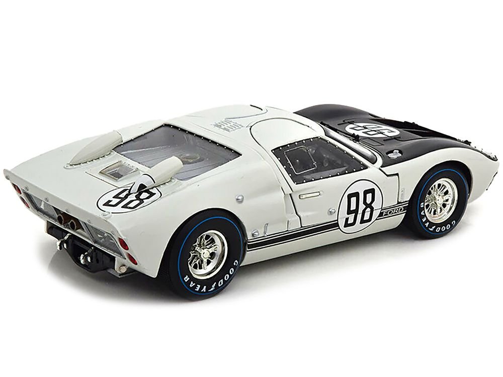 1966 Ford GT-40 MK 2 #98 White 1/18 Diecast Car Model by Shelby Collectibles view 3