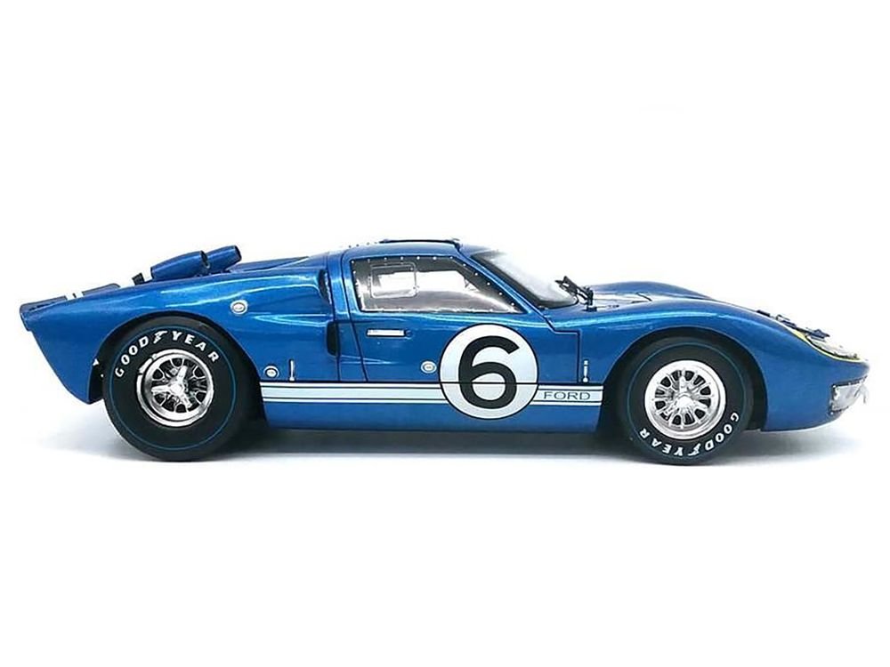 1966 Ford GT-40 MK 2 Blue #6 1/18 Diecast Car Model by Shelby Collectibles view 2