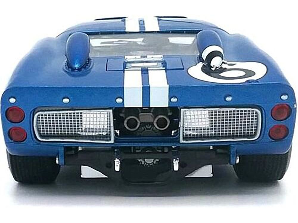 1966 Ford GT-40 MK 2 Blue #6 1/18 Diecast Car Model by Shelby Collectibles view 3