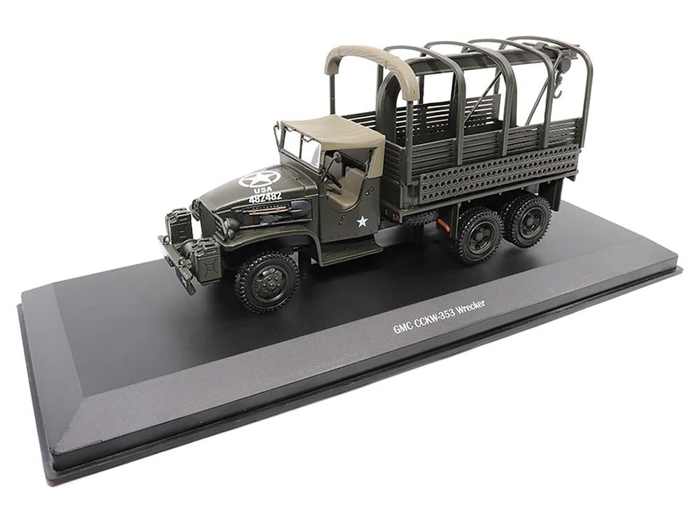 GMC CCKW353 Wrecker Tow Truck Olive Drab "United States Army" 1/43 Diecast Model by Militaria Die Cast view 3