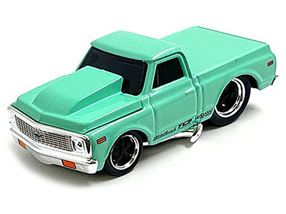 1972 Chevrolet C10 Pickup Truck Light Green 1/64 Diecast Model Car by Muscle Machines view 2