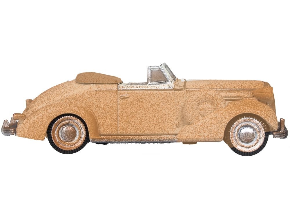 1936 Buick Special Convertible Coupe Beige (Rusted) "Junkyard Project" 1/87 (HO) Scale Diecast Model Car by Oxford Diecast view 2