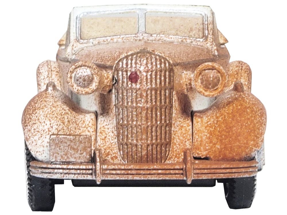 1936 Buick Special Convertible Coupe Beige (Rusted) "Junkyard Project" 1/87 (HO) Scale Diecast Model Car by Oxford Diecast view 3