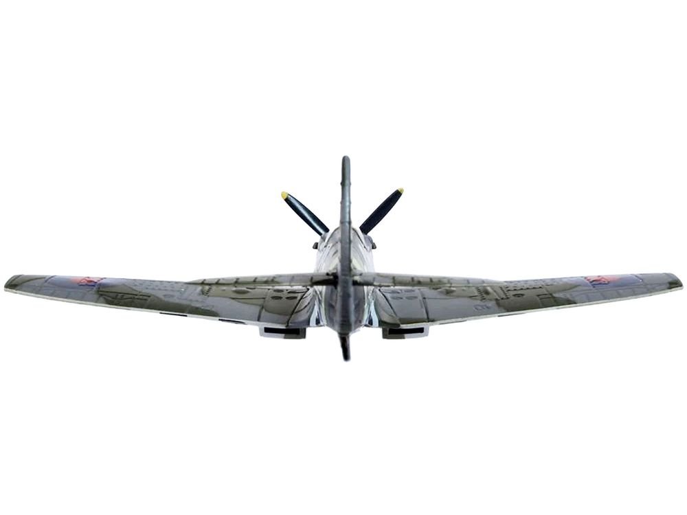 Supermarine Spitfire Mk IXE Fighter Aircraft "21-T 443 Squadron 127 Wing Belgium" (1945) Royal Canadian Air Force "Oxford Aviation" Series 1/72 Diecast Model Airplane by Oxford Diecast view 3