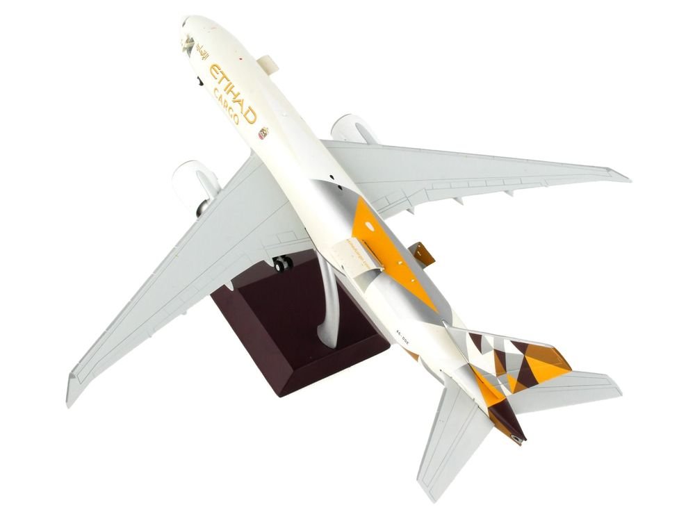 Boeing 777F Commercial Aircraft "Etihad Airways Cargo" Beige with Tail Graphics "Gemini 200 - Interactive" Series 1/200 Diecast Model Airplane by GeminiJets view 5