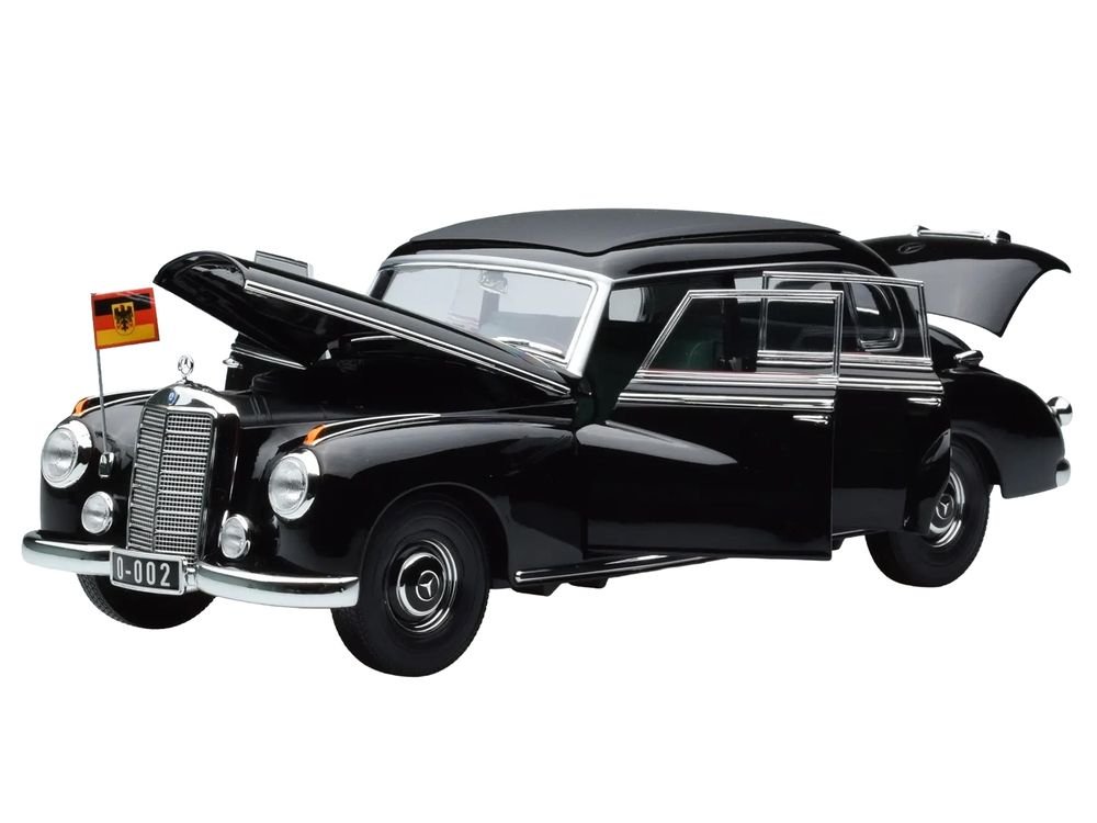 1955 Mercedes-Benz 300 Black "German Chancellor Konrad Adenauer" 1/18 Diecast Model Car by Norev view 2