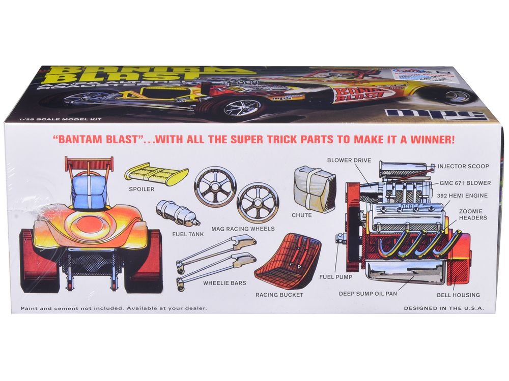 Skill 2 Model Kit "Bantam Blast" AA/FA Altered Roadster/Dragster 1/25 Scale Model by MPC view 2