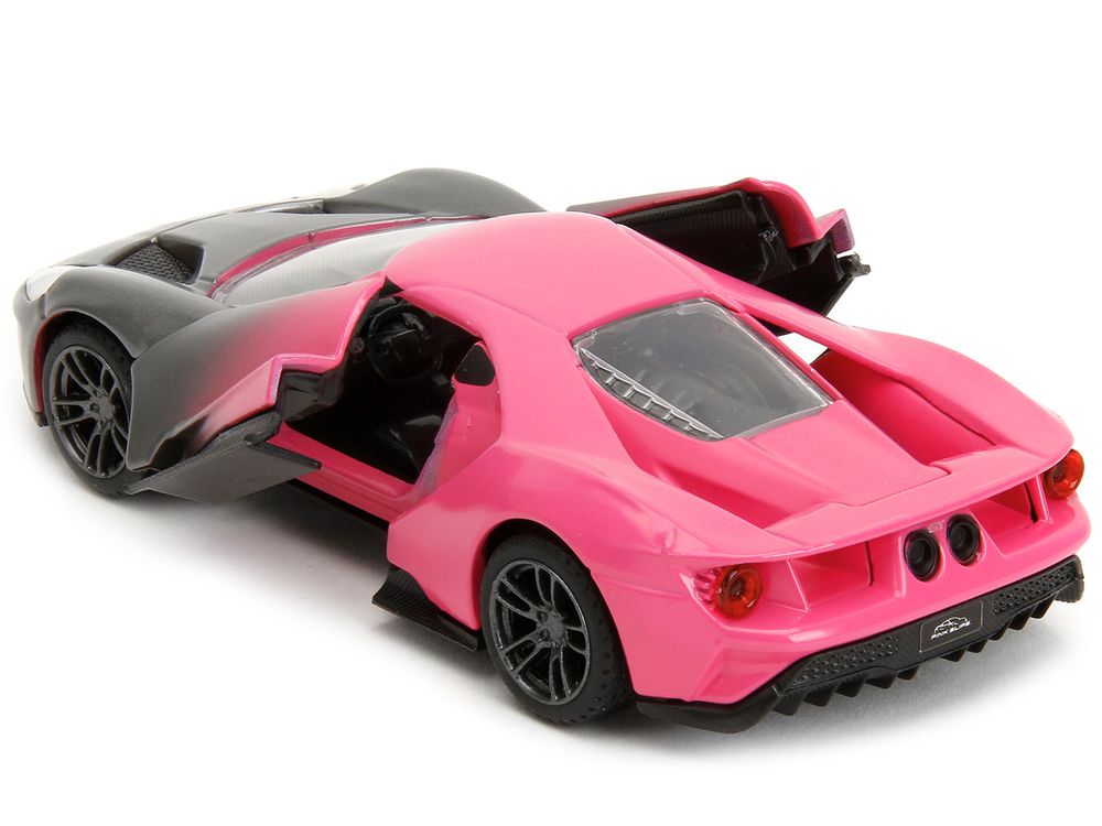 2017 Ford GT Gray Metallic and Pink Gradient "Pink Slips" Series 1/32 Diecast Model Car by Jada view 2