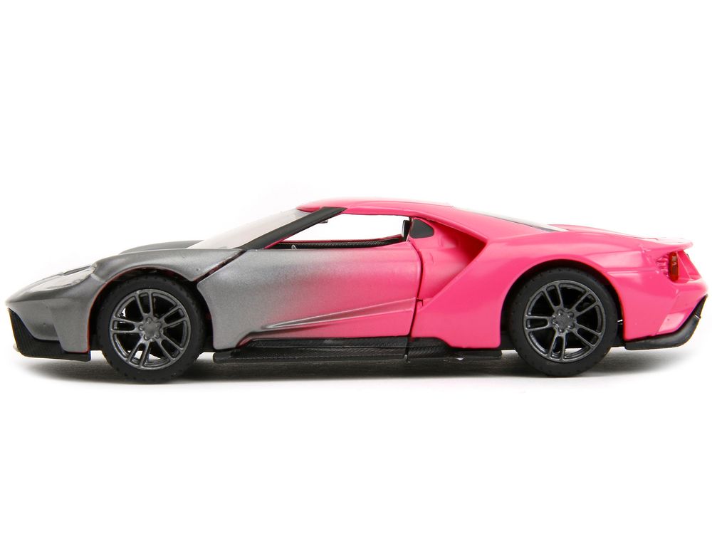 2017 Ford GT Gray Metallic and Pink Gradient "Pink Slips" Series 1/32 Diecast Model Car by Jada view 4