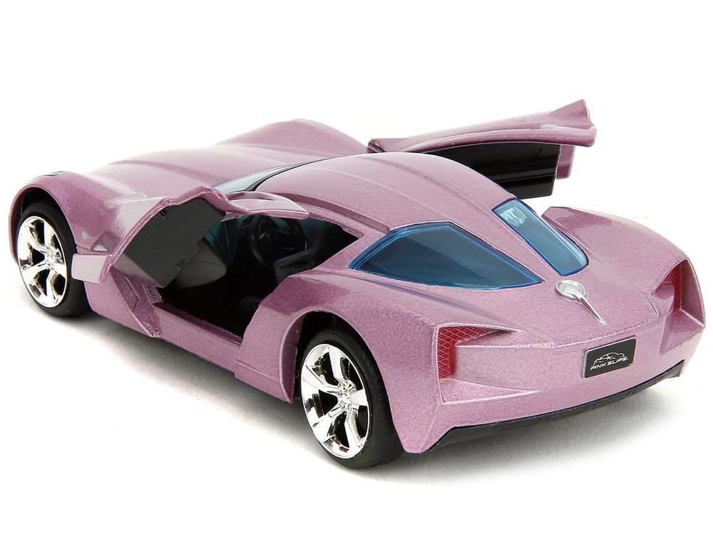 2009 Chevrolet Corvette Stingray Concept Pink Metallic with Blue Tinted Windows "Pink Slips" Series 1/32 Diecast Model Car by Jada view 4