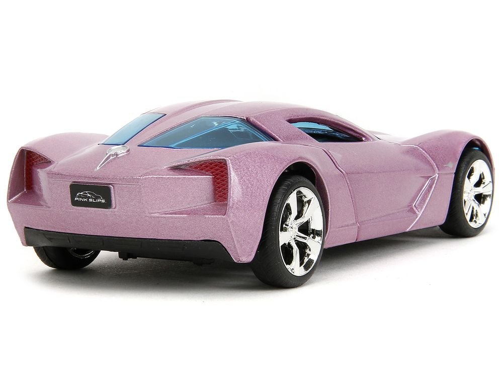 2009 Chevrolet Corvette Stingray Concept Pink Metallic with Blue Tinted Windows "Pink Slips" Series 1/32 Diecast Model Car by Jada view 5