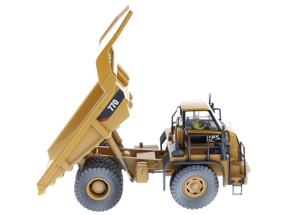 CAT Caterpillar 770 Off-Highway Truck Yellow (Weathered) with Operator "Weathered" Series 1/50 Diecast Model by Diecast Masters view 2