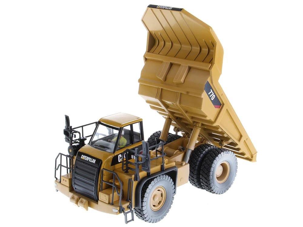 CAT Caterpillar 770 Off-Highway Truck Yellow (Weathered) with Operator "Weathered" Series 1/50 Diecast Model by Diecast Masters view 3