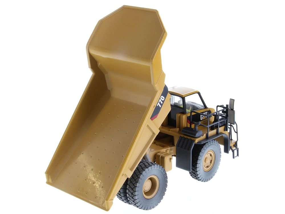 CAT Caterpillar 770 Off-Highway Truck Yellow (Weathered) with Operator "Weathered" Series 1/50 Diecast Model by Diecast Masters view 4