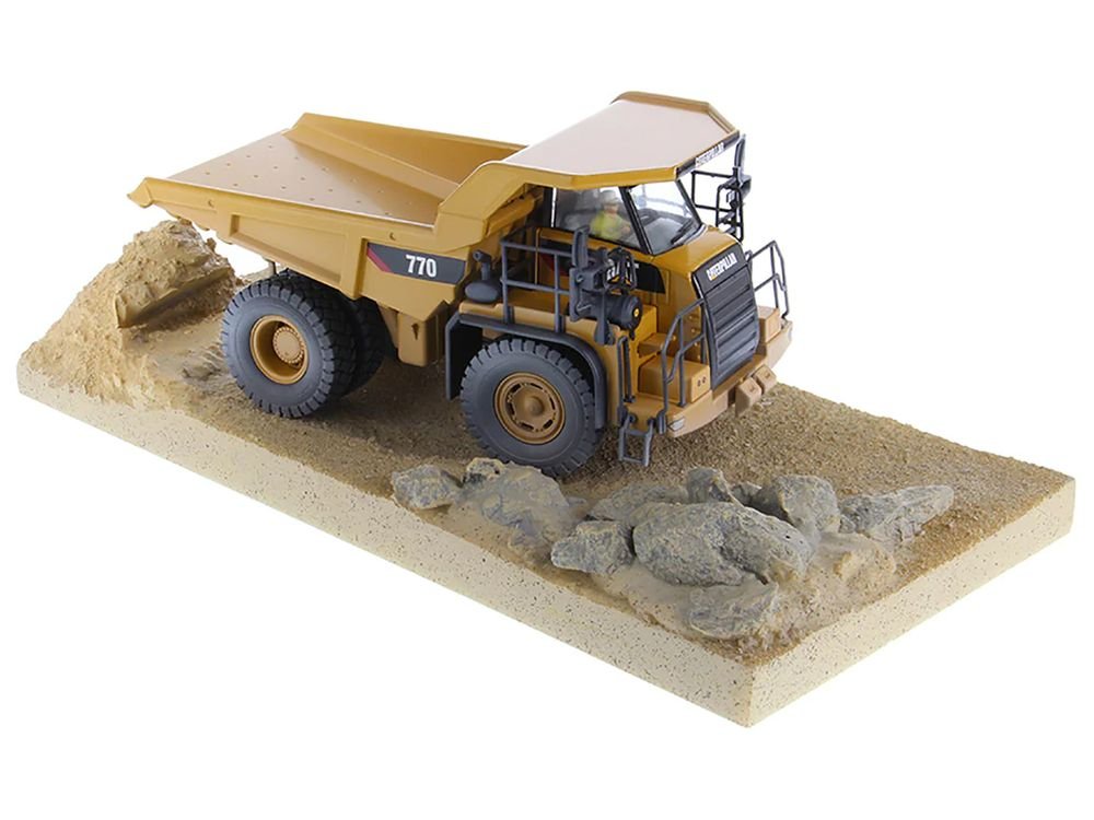 CAT Caterpillar 770 Off-Highway Truck Yellow (Weathered) with Operator "Weathered" Series 1/50 Diecast Model by Diecast Masters view 5