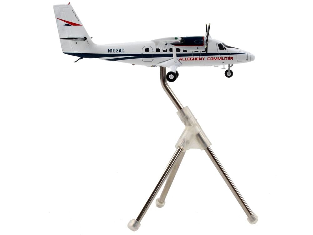 De Havilland DHC-6-300 Commercial Aircraft "Allegheny Airlines" White with Blue Stripes "Gemini 200" Series 1/200 Diecast Model Airplane by GeminiJets view 2