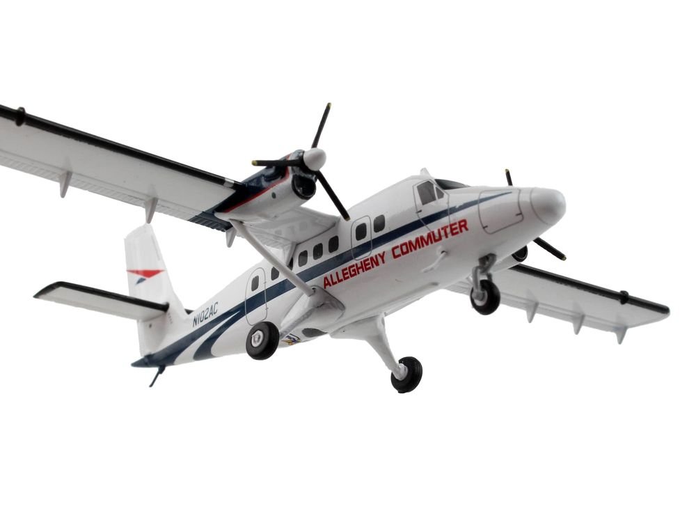 De Havilland DHC-6-300 Commercial Aircraft "Allegheny Airlines" White with Blue Stripes "Gemini 200" Series 1/200 Diecast Model Airplane by GeminiJets view 3