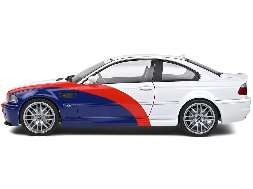 2000 BMW E46 M3 "Streetfighter" White with Blue and Red Graphics 1/18 Diecast Model Car by Solido view 3