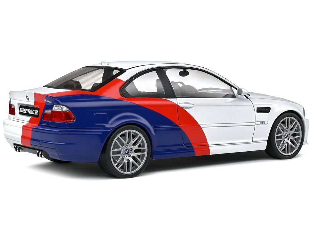 2000 BMW E46 M3 "Streetfighter" White with Blue and Red Graphics 1/18 Diecast Model Car by Solido view 5