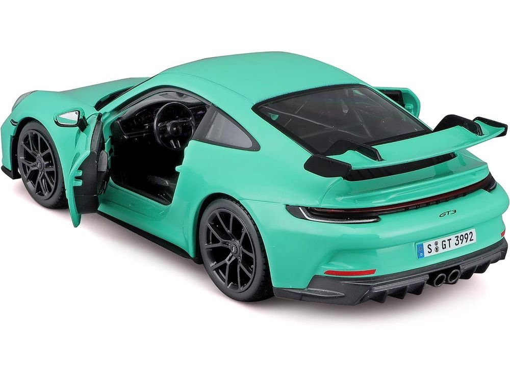 Porsche 911 GT3 Light Green 1/24 Diecast Model Car by Bburago view 3
