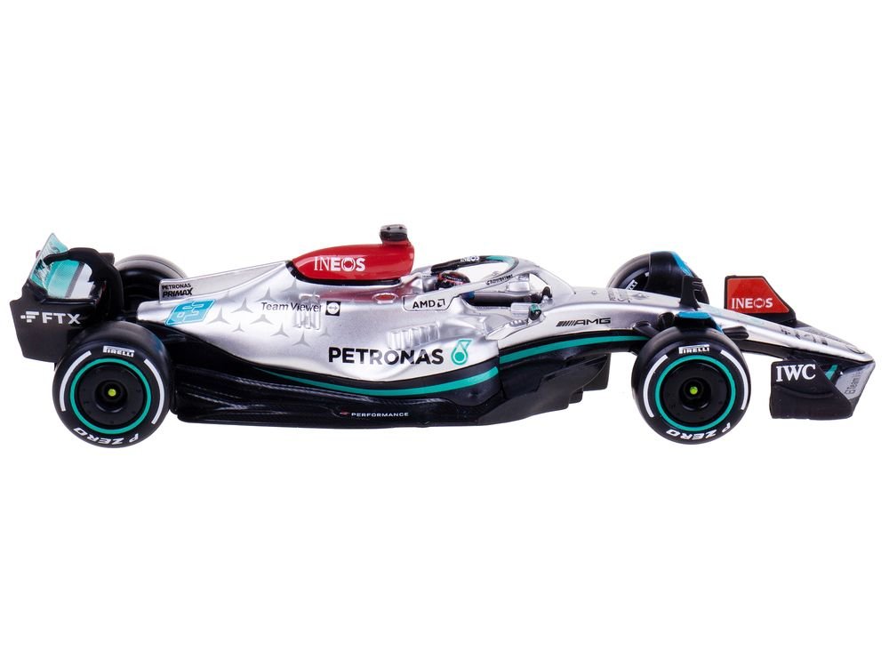 Mercedes-AMG F1 W13 E Performance #63 George Russell "F1 Formula One World Championship" (2022) with Display Case 1/43 Diecast Model Car by Bburago view 2