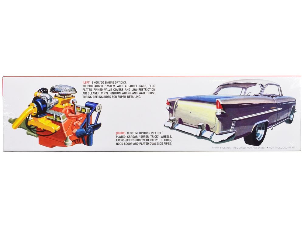 Skill 3 Model Kit 1955 Chevrolet Bel Air Hardtop 1/16 Scale Model by AMT view 2